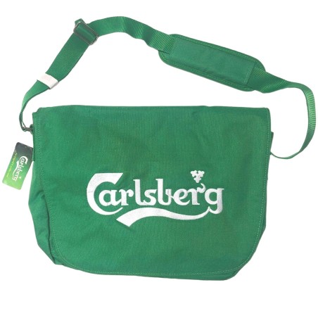 Borsa Tracolla CARLSBERG Verde Con Pattina Adatto per Scuola e Ufficio Tempo Libero
