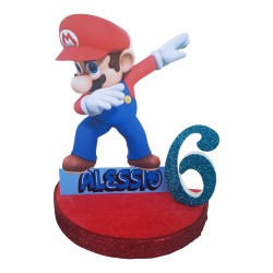 Centro Tavola Sagoma Super Mario Personalizzato: Nome ed Età – Sagoma 3D in Polistirolo
