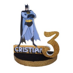 Centro Tavola Sagoma 3D Batman Personalizzato: Nome ed Età Decorazione Compleanno Bambino