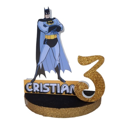 Centro Tavola Sagoma 3D Batman Personalizzato: Nome ed Età Decorazione Compleanno Bambino