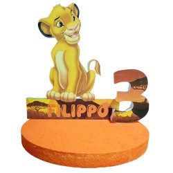 Centrotavola Re Leone Simba Personalizzato con Nome ed Età – Decorazione 3D in Polistirolo per Compleanno Bambino a Tema Disney