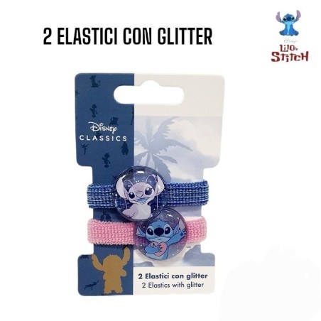Disney Lilo & Stitch - Elastici per Capelli per Bambina (2 Pezzi) | Codini Colorati Accessori Moda