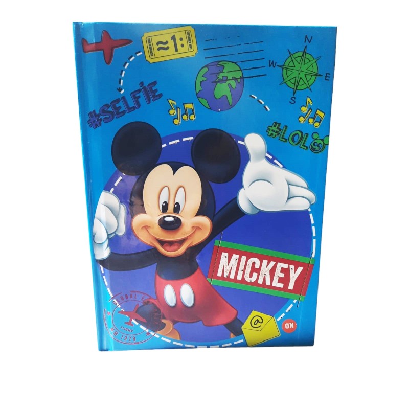 "Diario Scuola 10 Mesi Mickey Mouse - Copertina Imbottita, Quadretti, Ufficiale Disney"