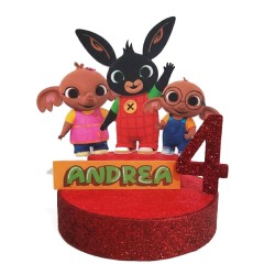 Centrotavola Personalizzato Bing & Friends in Polistirolo 3D – Decorazione Compleanno con Nome ed Età