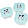 "Set di 3 Contenitori per Alimenti Disney Baby Mickey Mouse - Senza BPA, Ideale per Trasporto e Conservazione"