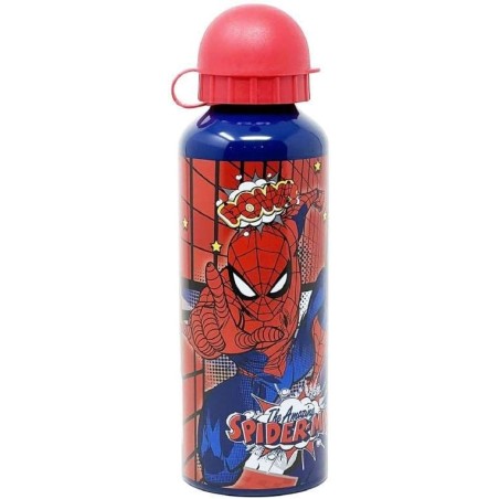 BORRACCIA IN ALLUMINIO SPIDERMAN MARVEL CON BECCUCCIO E COPERCHIO 500 ML UOMO RAGNO SCUOLA E TEMPO LIBERO BAMBINO