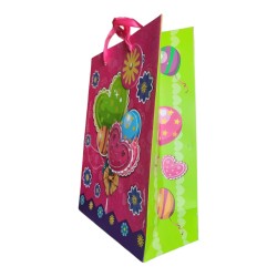 Buste Regalo in Carta Rigida con Cuore e Palloncini Glitter 3D, 23x18 cm, con Chiudi Pacco