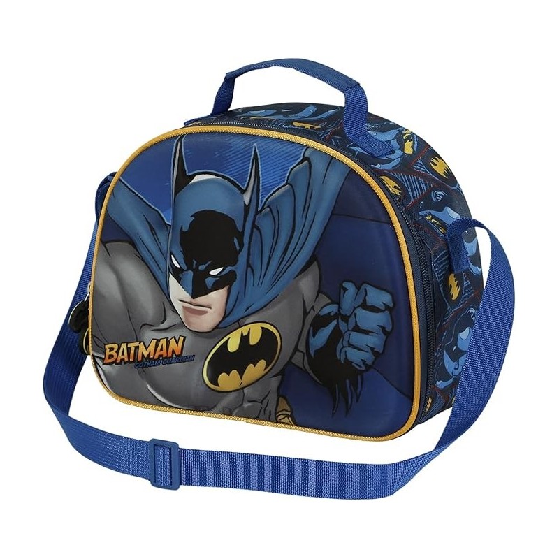 Cestino Termico Batman Marvel 3D per Bambini – Borsa Porta Pranzo Asilo con Tracolla Zaino Scuola Materna 26x20,5 cm