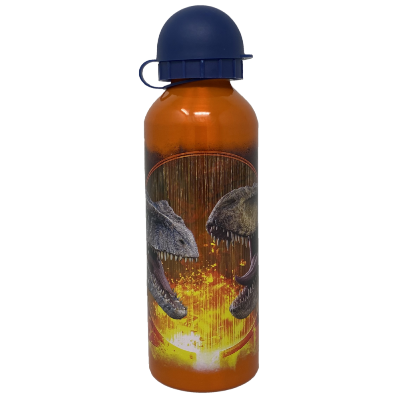Borraccia Bambini 500ml Jurassic World in Alluminio con Beccuccio Retrattile e Coperchio – Bottiglia Scuola Sport Dinosaurs