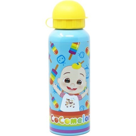 Borraccia in Alluminio Cocomelon 500 ml – Beccuccio Retrattile e Coperchio Protettivo per Bambini