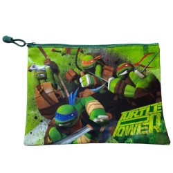 BUSTINA ASTUCCIO TARTARUGHE NINJA PORTACOLORI 2 SCOMPARTI 30x21CM SCUOLA E TEMPO LIBERO BAMBINO