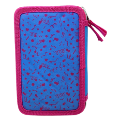 Astuccio Scuola Unicorno Disney 3 Zip Completo Portacolori con 18 Pennarelli Giotto Turbo Color Kit Scrittura e Disegno 43 Pezzi