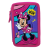 Astuccio Scuola 3D Minnie Mouse Disney 3 Zip Completo | Portacolori con Pennarelli Giotto Turbo Color