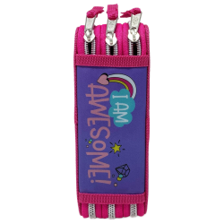 Astuccio Scuola 3D Minnie Mouse Disney 3 Zip Completo | Portacolori con Pennarelli Giotto Turbo Color