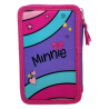 Astuccio Scuola 3D Minnie Mouse Disney 3 Zip Completo | Portacolori con Pennarelli Giotto Turbo Color