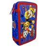 Astuccio Scuola Paw Patrol 3 Zip Completo Portacolori con Pennarelli Giotto Turbo Color 43 Pezzi Multoscomparto Premium