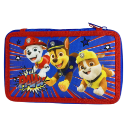 Astuccio Scuola Paw Patrol 3 Zip Completo Portacolori con Pennarelli Giotto Turbo Color 43 Pezzi Multoscomparto Premium