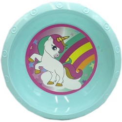 Set Pappa 5 Pezzi Unicorno Microonde - Piatto, Fondo, Piano, Bicchiere, Posate