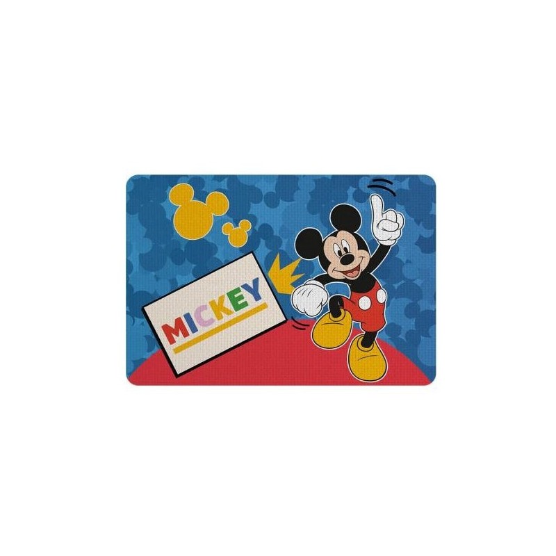 TOVAGLIETTA ALL'AMERICANA DISNEY MICKEY IN PLASTICA MORBIDA ANTISCIVOLO RIPIEGABILE LAVABILE DA COLAZIONE PRANZO CM.44X30
