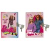 Set 2 Diari Segreti Barbie con Lucchetto e Penne Glitter – Valigetta Trasparente con Manico Peluche – Diario per Bambine
