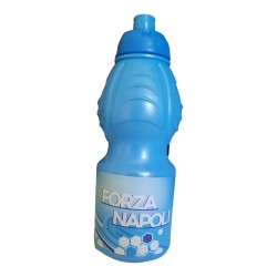 Borraccia Plastica Forza Napoli Sport con Beccuccio Retrattile - 400 ml per Scuola e Tempo Libero