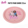 Piatto Barbie 22 cm in Plastica Riutilizzabile – Stoviglia per Bambini, Microonde, Scuola e Feste