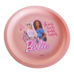 Piatto Barbie 22 cm in Plastica Riutilizzabile – Stoviglia per Bambini, Microonde, Scuola e Feste