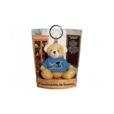 Peluches Orsetto Laureato Alta Qualità Portachiavi Laurea Dottore CM 10