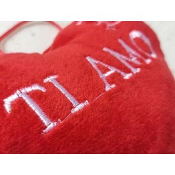 Set 3 Pezzi Romantico: Coppia Orsetti Peluche 40cm + Cuscino Cuore "Ti Amo" 30cm Separabili