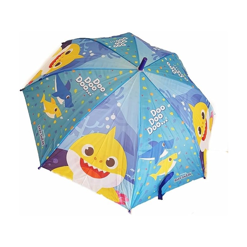 Ombrello Baby Shark per Bambini – Automatico, Antivento, con Protezione UV, Perfetto per Scuola e Tempo Libero