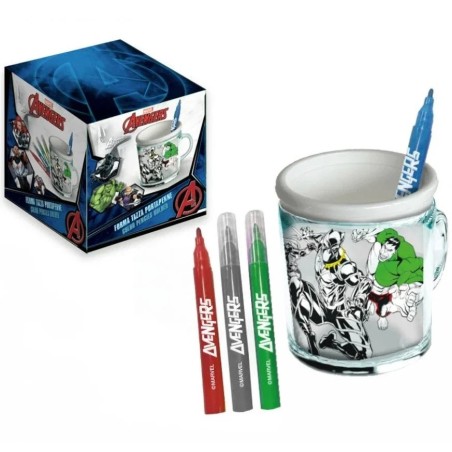 Tazza Portapenne Creativa da Colorare – Kit con 4 Pennarelli e 3 Fogli