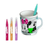 Tazza Portapenne Minnie Disney con 4 Pennarelli e Disegni da Colorare - Set Creativo per Bambini"