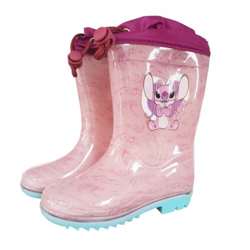 Stivaletti in Gomma Antiscivolo Lilo & Stitch Angel Rosa Disney - Stivali da Pioggia per Bambina, Numero 30