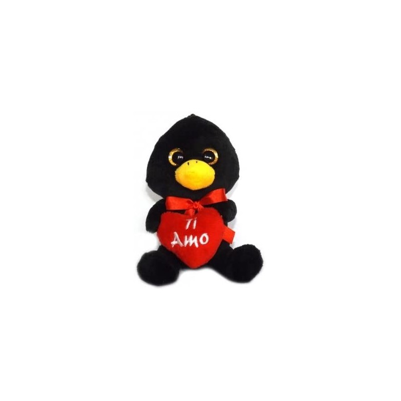 Pelouche Pupazzo Sweet Heart Pinguino con Cuore 15 cm - Idea Regalo Perfetta per San Valentino e Occasioni Speciali