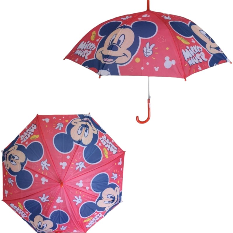Ombrello Automatico Mickey Disney con 8 raggi Antivento Diametro: 67 cm Ombrelli Topolino Bambino