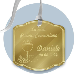 TAG IN PLEXIGLASS PER BOMBONIERE PRIMA COMUNIONE SEGNAPOSTO ETICHETTA PERSONALIZZABILE PER FESTE E CERIMONIE INVITI