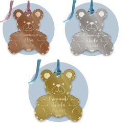 Tag in Plexiglass Orso 6x6 cm –Personalizzabili | Segnaposto Bomboniere Nascita, Battesimo, Feste e Cerimonie