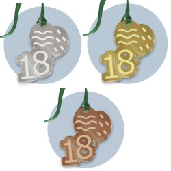 Tag in Plexiglass Personalizzato 18° Compleanno – Segnaposto Bomboniera Festa Elegante 6cm – Vari Colori