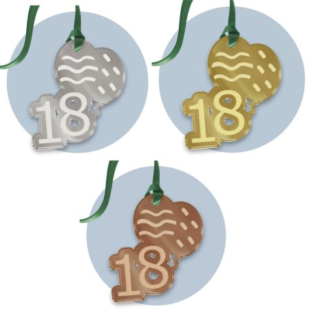 Tag in Plexiglass Personalizzato 18° Compleanno – Segnaposto Bomboniera Festa Elegante 6cm – Vari Colori