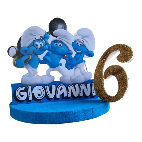 Centro Tavola 3D Puffi - Compleanno Personalizzato