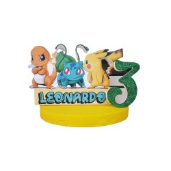 Centro Tavola 3D Pokémon - Compleanno Personalizzato