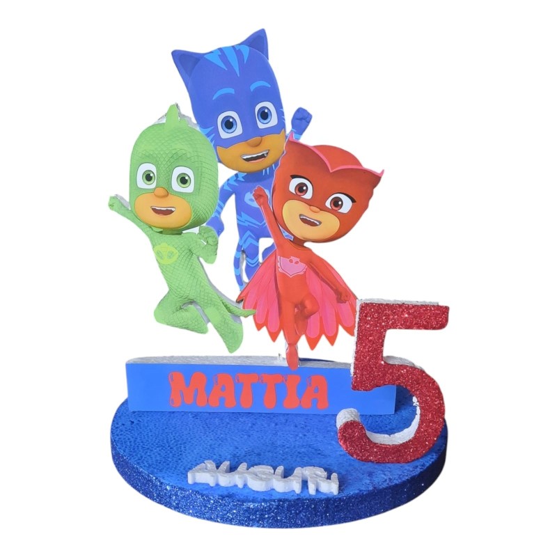 Centro Tavola 3D PJ Masks - Compleanno Personalizzato