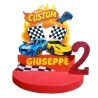 Centro Tavola 3D Hot Wheels Racing – Decorazione Compleanno Personalizzata in Polistirolo