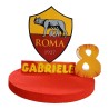 Sagoma Roma Calcio in Polistirolo 3D Personalizzata con Nome e Numero – Centro Tavola Compleanno Tema Calcio