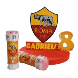 Sagoma Roma Calcio in Polistirolo 3D Personalizzata con Nome e Numero – Centro Tavola Compleanno Tema Calcio