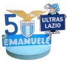 Centro Tavola Personalizzato in Polistirolo – Tema Lazio Calcio con Numero, Nome e Sagoma Decorativa | Base 28 cm, Altezza 25 cm