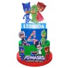 Torta Scenografica PJ Masks in Polistirolo H70cm – Torta Finta 3D Super Pigiamini Personalizzata con Nome e Età