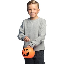 Zucca per Halloween con luce e suono, sacchetto di plastica, decorazione di Halloween Dolcetto Scherzetto