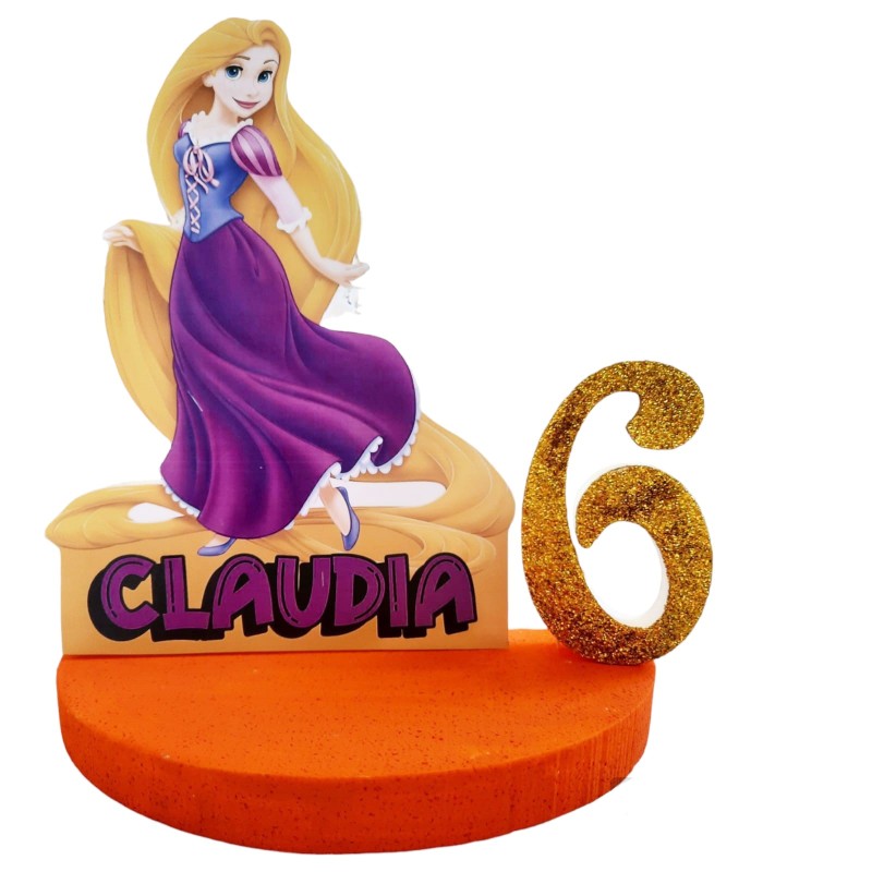 Centro Tavola 3D Principessa Rapunzel - Compleanno Personalizzato