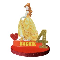 Centro Tavola 3D Principessa Belle - Compleanno Personalizzato